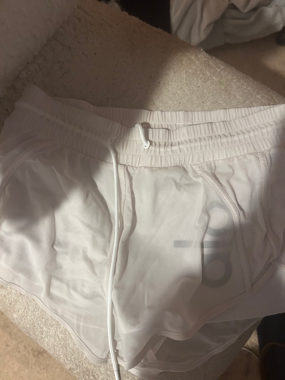 ALO Yoga White Athletic Running Shorts